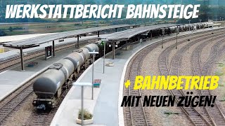 H0 Modellbahn Fahrbetrieb mit neuen Zügen und ein Bericht aus der Werkstatt mit dem neuen Bahnsteig [upl. by Jeane]