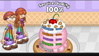 Papa’s Scooperia HD  All Holi Toppings Unlocked Perfect Day [upl. by Cini]