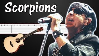 Always somewhere  Scorpions Guitar Tabs Guitar Tutorial  Solo tab [upl. by Nosoj]