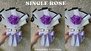 Single Rose Satin BouquetHow to wrap single bouquetKath Ideal [upl. by Caplan]