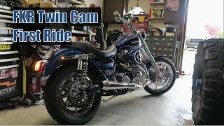 Harley FXR Twin Cam Build Part 5  First Ride  Motoscope mini issues [upl. by Patnode432]