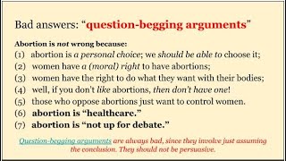 QuestionBegging Arguments on Abortion  Thinking Critically 2 of 5 videos [upl. by Adnot]