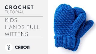 Crochet Mittens for Kids Hands Full Mittens [upl. by Kathryn]