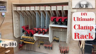 104  DIY ULTIMATE CLAMP RACK with lots of shelf storage for the workshop [upl. by Sherourd]