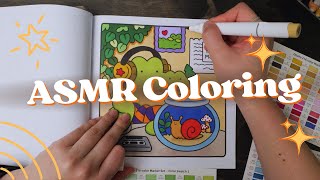 🎧 relaxing color with me asmr  coco wyo coloring book  no talking  ohuhu markers [upl. by Ahsata128]