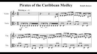 Pirates of the Caribbean Medley for violin and viola [upl. by Ddal]