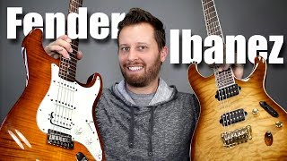 FENDER HSS STRAT vs IBANEZ PRESTIGE  Guitar Tone Comparison [upl. by Keisling961]