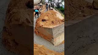 The process of conveying concrete in artesian trenches [upl. by Aia]