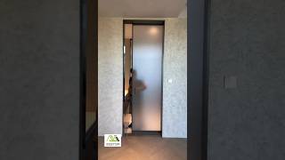 Bathroom monorail sliding door installation installation slidingdoor factory homedecor [upl. by Eki]