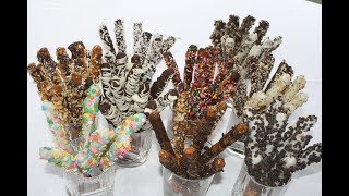 Chocolate Covered and Salted Caramel Pretzel Rods [upl. by Nonnair]