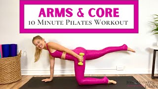 Toned Arms and Abs Workout  10 Minute Pilates At Home [upl. by Alekim]