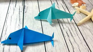 🐬Super Easy Origami Dolphin for Kids  🐬 Fun Paper Folding TutorialDIY Craft [upl. by Ttenna]