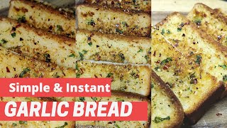 Instant Garlic Bread Recipe  Garlic Bread Recipe Without Oven  Garlic Bread Sticks Tawa Recipe [upl. by Horatio216]