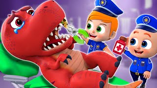 Baby Police vs Giant TREX  Big Dinosaur Songs🦖  Escalator Safety Song Nursery Rhymes amp Kids Songs [upl. by Zoarah476]