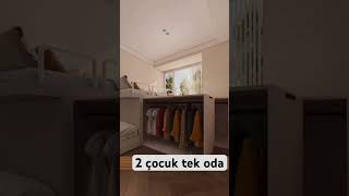 2 çocuk tek yatak odası Çocuk odası genç odası en iyi çocuk odası tasarımı [upl. by Egin]