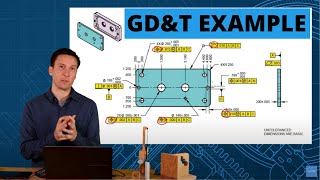 GDampT example 2 parts with datums position and profile tolerance [upl. by Maible837]