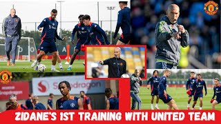 ✅🔥💯ZIDANE TAKES CHARGE FIRST TRAINING SESSION WITH MANCHESTER UNITED✅💯🔥 [upl. by Eob]