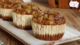 MINI CHEESECAKE DE MANZANA Y CARAMELO 🍏 Cheesecake cu mar si caramel  Priscilas Cookies [upl. by Tuckie592]