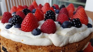 Torta tarta de frutas con crema  Casera  Paso a paso y ¡deliciosa [upl. by Eked823]