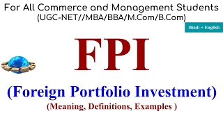 FPI Foreign Portfolio Investment fpi and fdi fpi investment fpi upsc FDI FPI FII [upl. by Enalda]