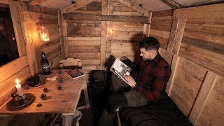 Log Cabin Life First Night in the Off Grid Pallet Wood Cabin [upl. by Nnaycnan]