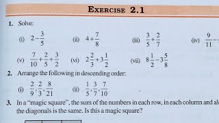 Class 7 Maths Chapter 2 l NCERT EXERCISE21 l Fraction and Decimal l CBSE Board l Solution l 7th [upl. by Capriola]