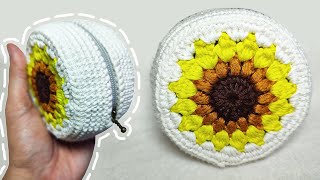 Sunflower Crochet Coin Purse [upl. by Collbaith590]