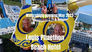 Louis Phaethon Beach Hotel Paphos Waterslides Opening 1st May 2023 [upl. by Neggem]