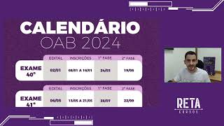 Divulgado o calendário da OAB em 2024 confira as datas das provas e de publicação dos editais [upl. by Barney]