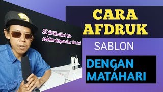 Cara Afdruk sablon dengan matahari [upl. by Norrad]