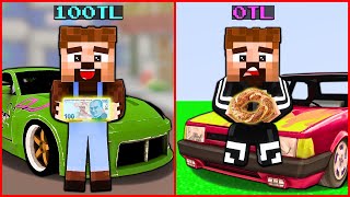 100TL İLE BİR GÜN GEÇİRMEK 😱  Minecraft [upl. by Wearing340]