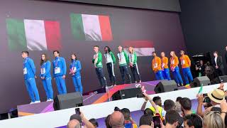 Ireland receive their European mixed 4x400m gold medals [upl. by Lia]