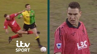 Vinnie Jones Clatters Eric Cantona In Horror Tackle  Wimbledon v Man United  ITV Sport Archive [upl. by Acirretal]