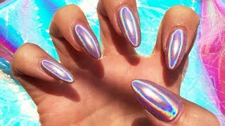 HOLOGRAPHIC POWDERED NAILS [upl. by Nickerson377]