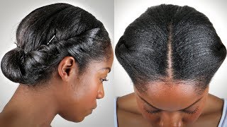 Protective Hairstyle QUICK and EASY Relaxed Hair Tutorial [upl. by Ahsiemat825]