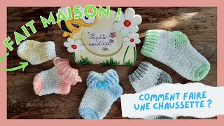 CROCHET Comment réaliser une chaussette au crochet  de 0 à 18 mois [upl. by Peacock756]