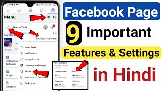 Facebook Page 9 Important Features amp Settings Explain in Hindi  Facebook Page Viral Settings 2024 [upl. by Alleuqram438]