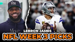 LEBRON JAMES BREAKS DOWN NFL WEEK 3 SCHEDULE amp PREDICTIONS 🔥 [upl. by Randene]