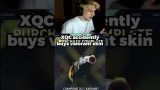 Xqc Accidently buys VALORANT skin shorts [upl. by Aidan96]