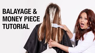 How to Balayage with Clay Lightener  Blonde Hair Painting Technique with Money Piece  Kenra Color [upl. by China901]