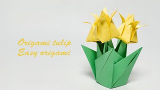 How to Make a Paper Tulip Flower  Origami with Josie [upl. by Akcir]