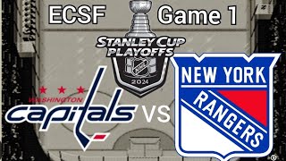 NHL 94 Rewind  Capitals  Rangers Stanley Cup Playoffs R2 G1 [upl. by Analiese770]