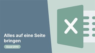 Excel 2010 Alles auf eine Seite bringen [upl. by Ardnic]