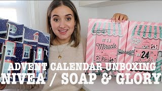 ADVENT CALENDAR UNBOXING Nivea amp Soap amp Glory  A Little Obsessed [upl. by Downe329]