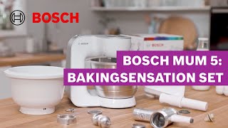 4 Gebäckvarianten mit dem Spritzgebäckvorsatz – BakingSensation Set MUM 5  Bosch MUM [upl. by Bascomb]