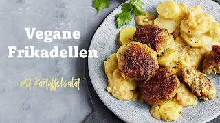 Vegane Frikadellen  Buletten selber machen  Mit schnellem Kartoffelsalat [upl. by Shayne531]