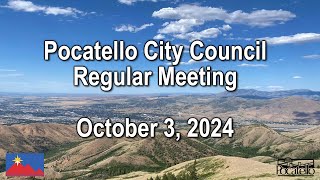 Pocatello City Council 10 03 24 [upl. by Aleahpar]