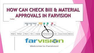 How Can Check Bill amp Material Approval in FARVISION ERP  Construction Civil Engineer Software [upl. by Aicek]