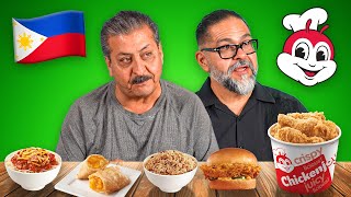 Mexican Dads Try Jollibee for the first time [upl. by Nerty]