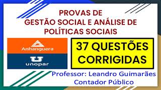 ✅ PROVAS DE GESTÃO SOCIAL E ANÁLISE DE POLÍTICAS SOCIAIS 37 QUESTÕES CORRIGIDAS DA UNOPAR ANHANGUERA [upl. by Calendre508]